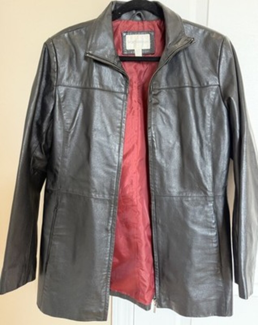 1990s Worthington Women's Black Genuine Leather Full Zip Jacket Size M Y2K VTG